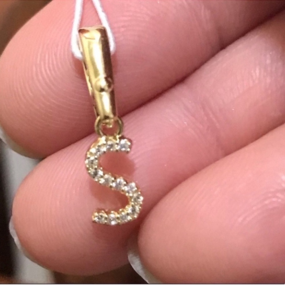 $55 New Authentici Michael Kors Initial S Gold Tone AG 925 Pendant - Picture 2 of 5
